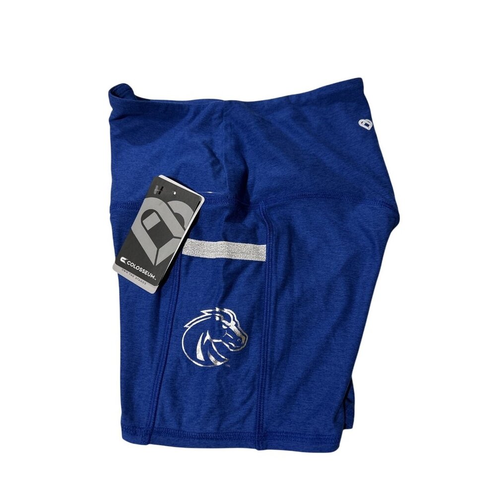 NEW Boise State Shorts Women's Small BSU Broncos Colosseum Blue Stretch Tights